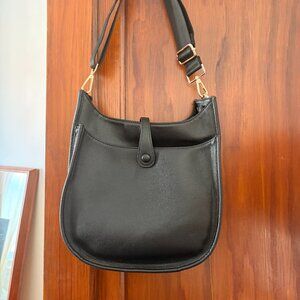 Ah Dorned black vegan leather crossbody purse